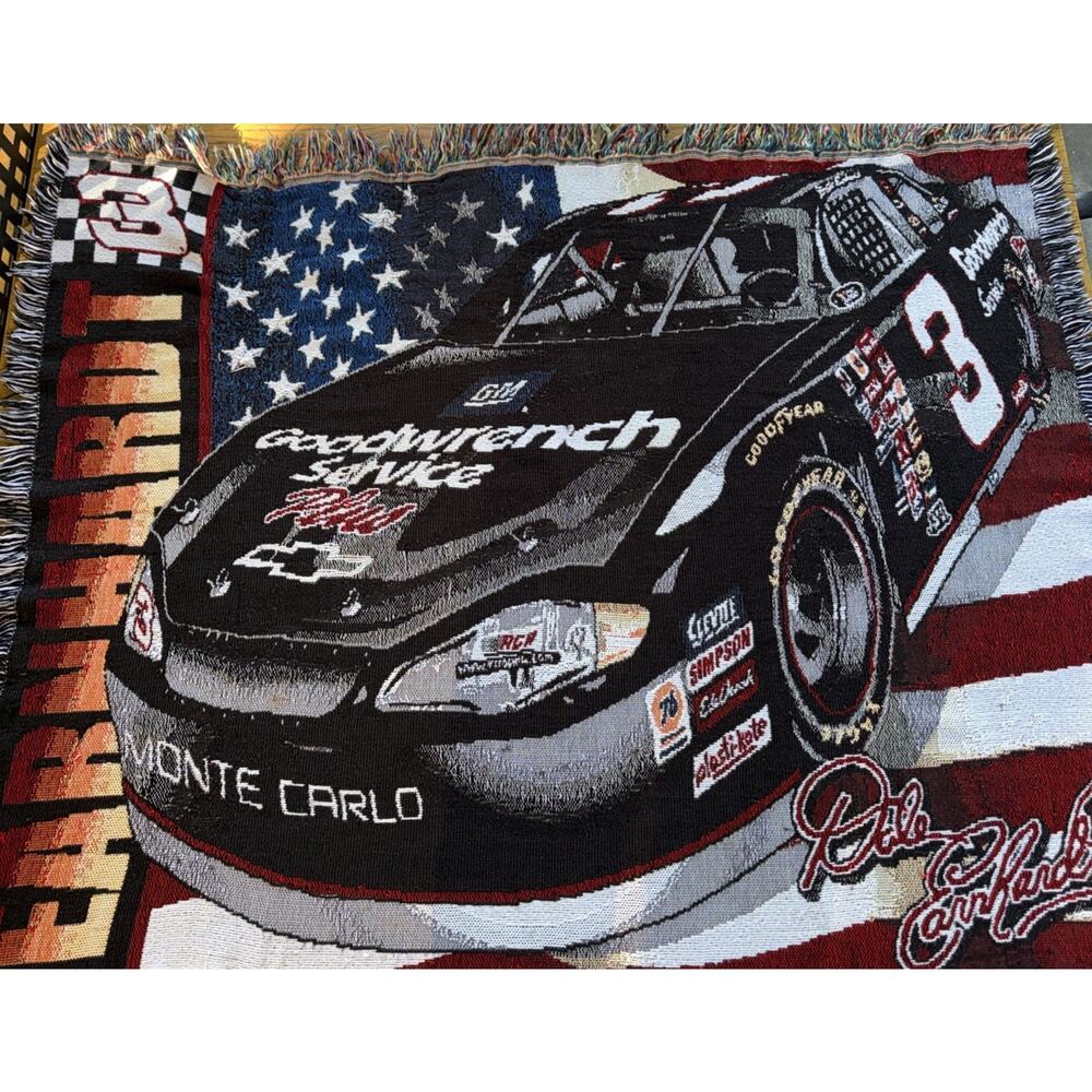 Vintage Dale Earnhardt #3 Goodwrench Throw Blanket Nascar Northwest Co USA Made